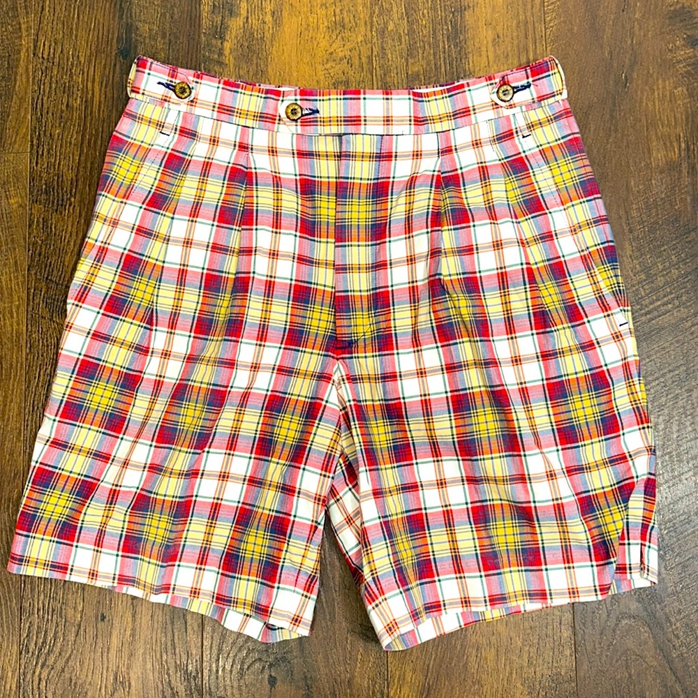 Lyle & Scott Plaid Shorts, Size- 32, Color- Multicolor.
